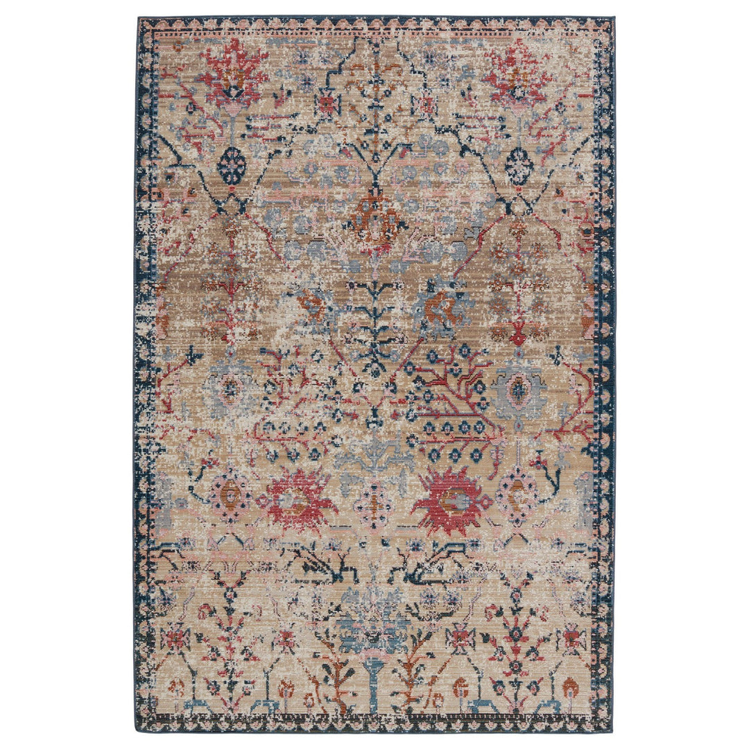 Vibe by Jaipur Living Elva Indoor/ Outdoor Oriental Tan/ Blue Runner Rug (2'6"X8')