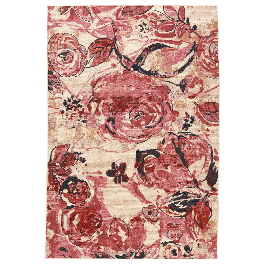 Vibe By Jaipur Living Hermione Indoor/ Outdoor Floral Pink/ Beige Area Rug (8'X10')