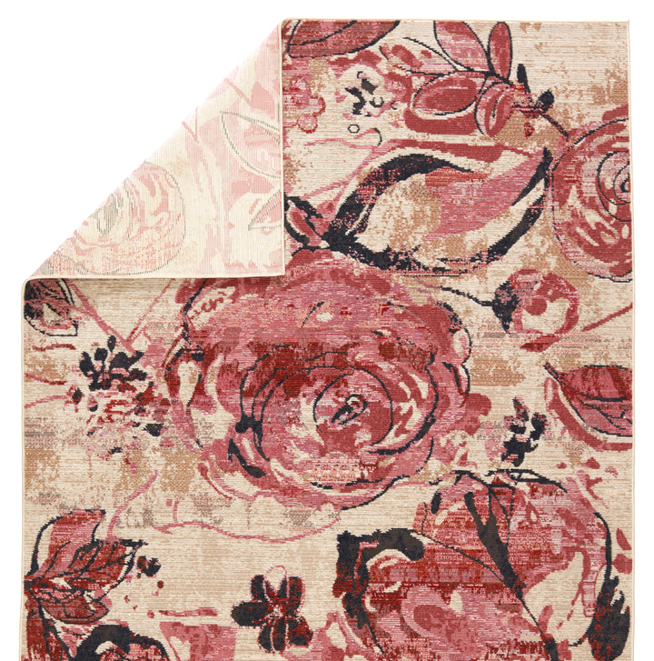 Vibe By Jaipur Living Hermione Indoor/ Outdoor Floral Pink/ Beige Runner Rug (2'6"X8')