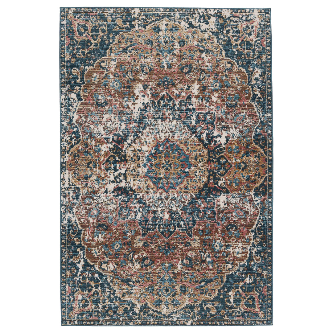 Vibe By Jaipur Living Akela Indoor/ Outdoor Medallion Dark Blue/ Multicolor Runner Rug (2'6"X8')