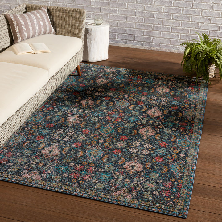 Vibe By Jaipur Living Lisana Indoor/ Outdoor Trellis Dark Blue/ Multicolor Area Rug (8'X10')