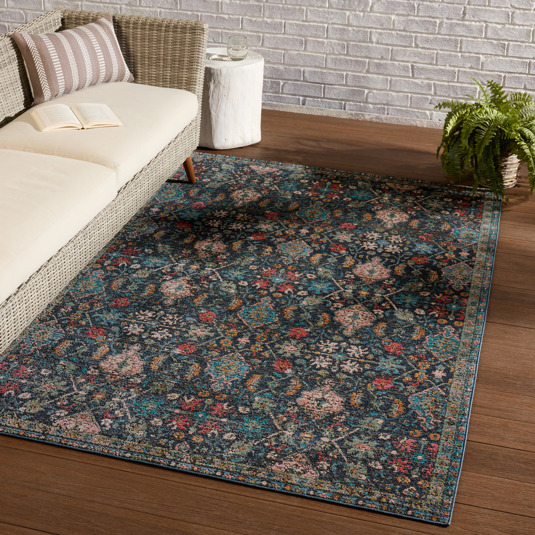 Vibe By Jaipur Living Lisana Indoor/ Outdoor Trellis Dark Blue/ Multicolor Area Rug (2'6"X4')