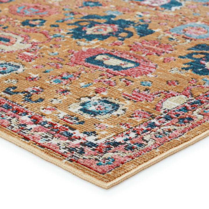 Vibe By Jaipur Living Azura Indoor/ Outdoor Medallion Pink/ Gold Area Rug (9'6"X12'7")