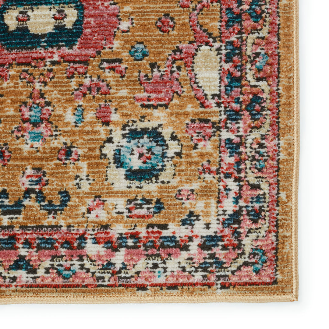 Vibe By Jaipur Living Azura Indoor/ Outdoor Medallion Pink/ Gold Area Rug (9'6"X12'7")