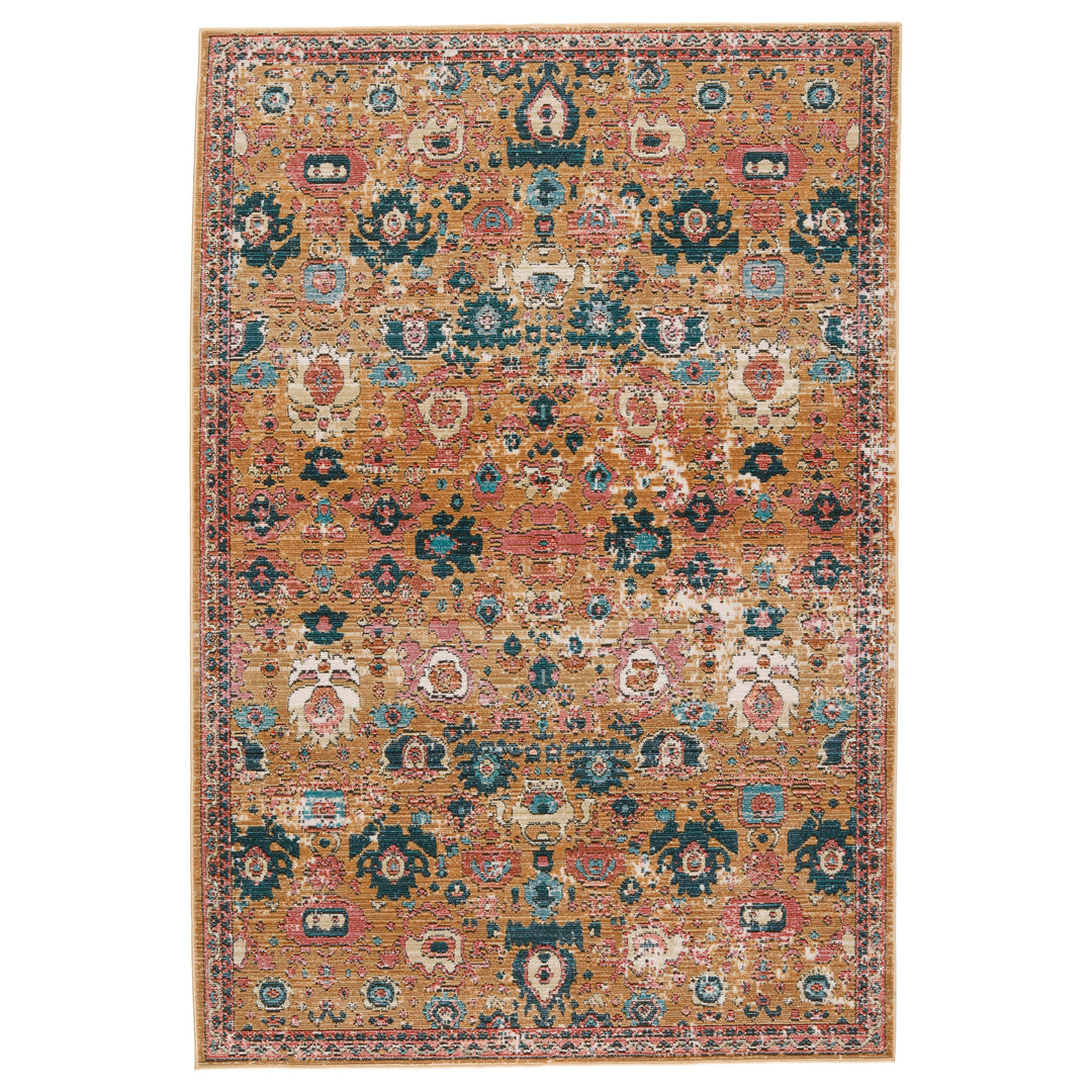 Vibe By Jaipur Living Azura Indoor/ Outdoor Medallion Pink/ Gold Area Rug (4'X5'7")