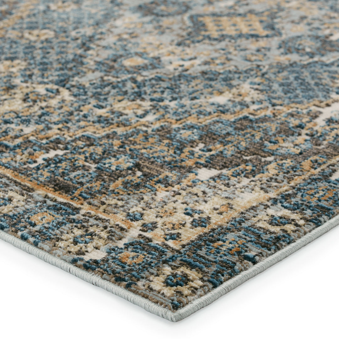 Vibe By Jaipur Living Julia Indoor/ Outdoor Medallion Blue/ Gold Area Rug (5'X7'3")