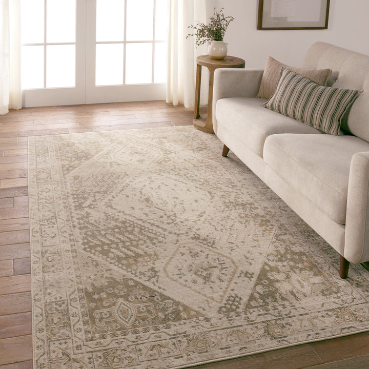 Vibe by Jaipur Living Rush Indoor/Outdoor Medallion Beige/ Tan Area Rug (4'X5'7")