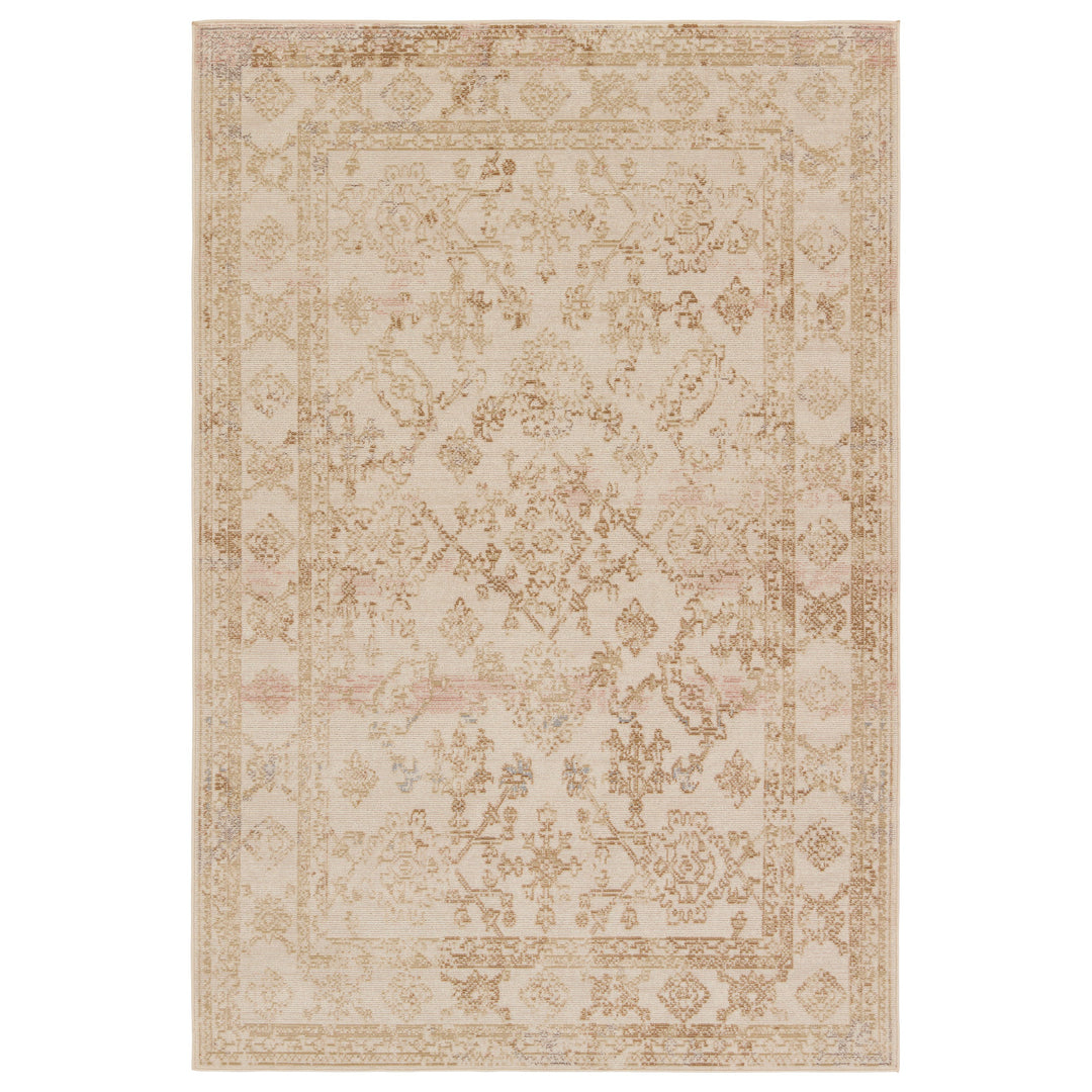 Vibe by Jaipur Living Salerno Indoor/Outdoor Medallion Gold/ Ivory Area Rug (5'X7'3")