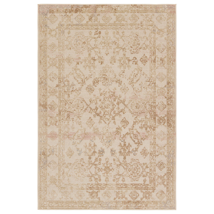 Vibe by Jaipur Living Salerno Indoor/Outdoor Medallion Gold/ Ivory Area Rug (5'X7'3")