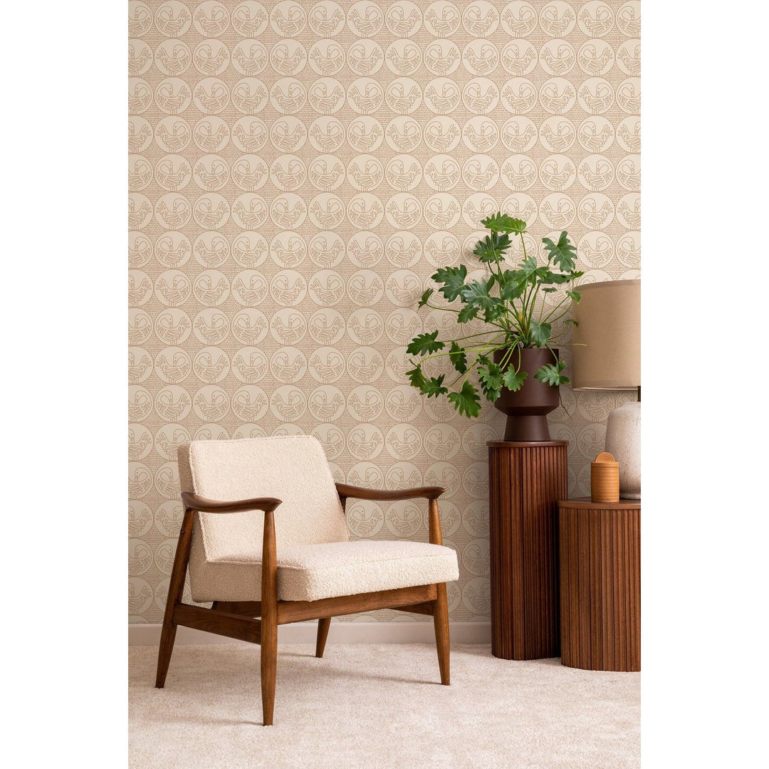 Sankofa Wallpaper-Mitchell Black-MITCHB-WCFM7-BL-PM-10-Wall DecorPatterns Sea Cliff Blue-Premium Matte Paper-3-France and Son