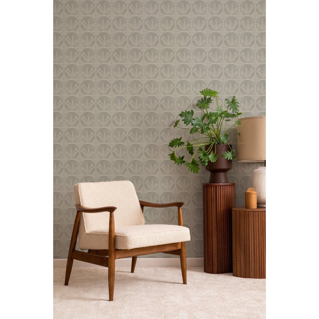 Sankofa Wallpaper-Mitchell Black-MITCHB-WCFM7-BL-PM-10-Wall DecorPatterns Sea Cliff Blue-Premium Matte Paper-4-France and Son