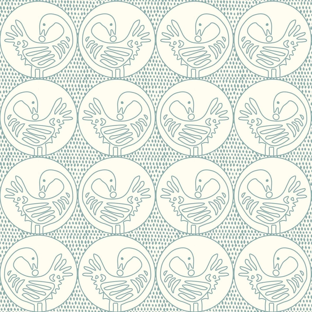 Sankofa Wallpaper-Mitchell Black-MITCHB-WCFM7-TL-PM-10-Wall DecorPatterns Turquoise Linen-Premium Matte Paper-8-France and Son