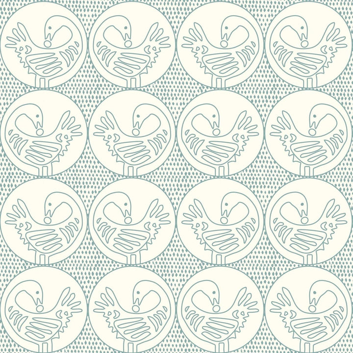 Sankofa Wallpaper-Mitchell Black-MITCHB-WCFM7-TL-PM-10-Wall DecorPatterns Turquoise Linen-Premium Matte Paper-8-France and Son