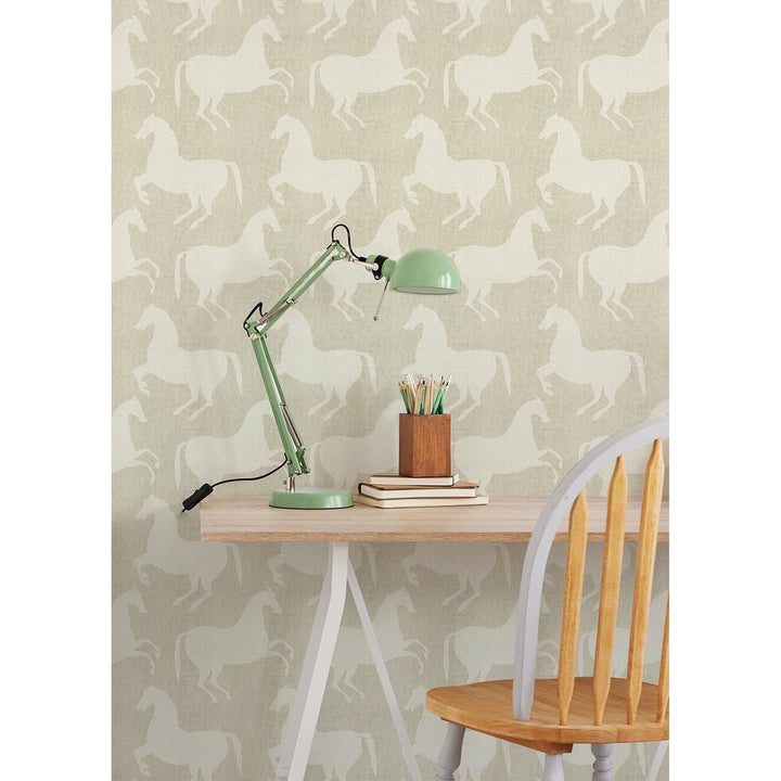 Paper Horses Wallpaper-Mitchell Black-MITCHB-WCB511-B-PM-10-Wall DecorPatterns Pewter Blue-Premium Matte Paper-4-France and Son