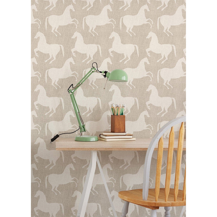 Paper Horses Wallpaper-Mitchell Black-MITCHB-WCB511-B-PM-10-Wall DecorPatterns Pewter Blue-Premium Matte Paper-6-France and Son