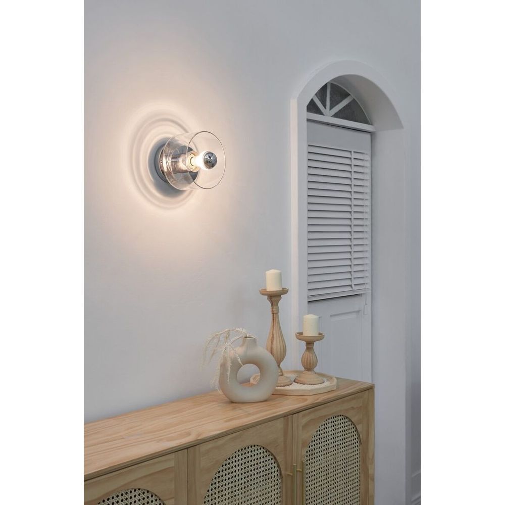 Wall Lighting Snow Flake Wall Lamp - Chrome/ Clear Glass - Mouth-Blown Glass, Steel
