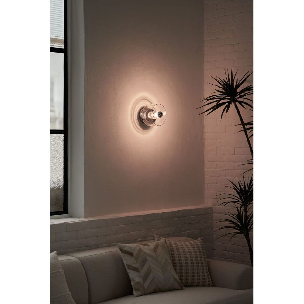 Wall Lighting Snow Flake Wall Lamp - Chrome/ Clear Glass - Mouth-Blown Glass, Steel