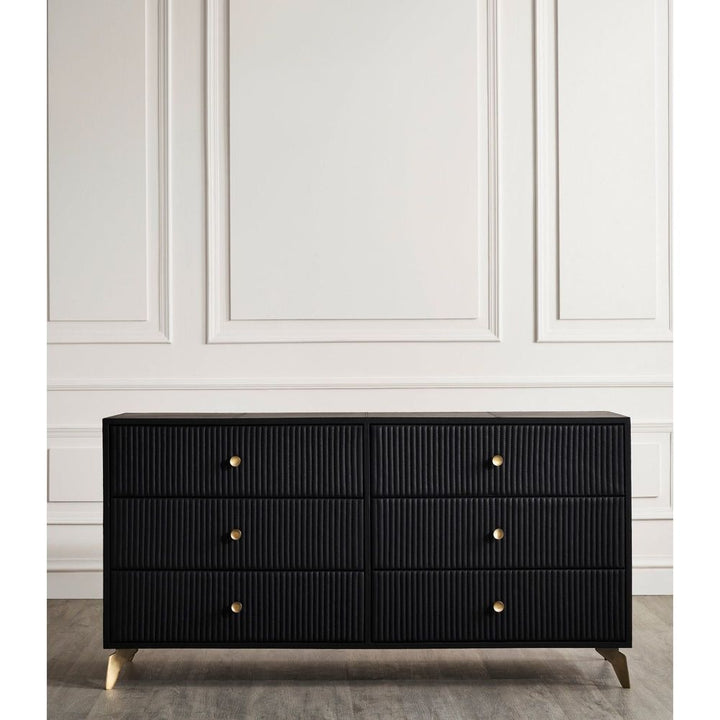 Dressers & Chests Stanford Six Drawer Dresser - Black