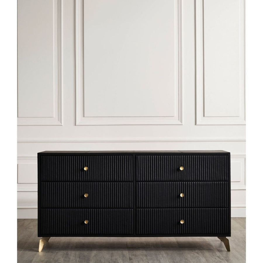 Dressers & Chests Stanford Six Drawer Dresser - Black