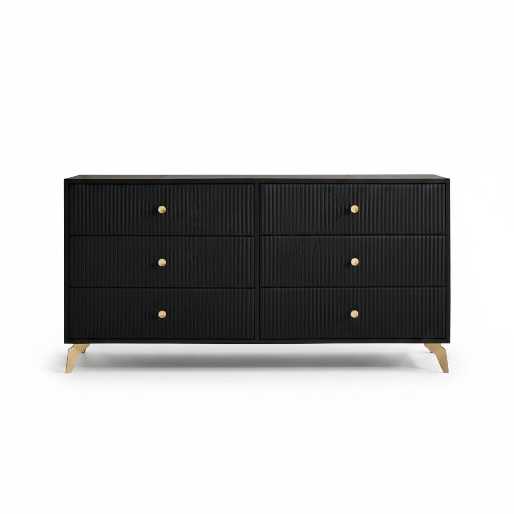 Stanford Six Drawer Dresser - Black