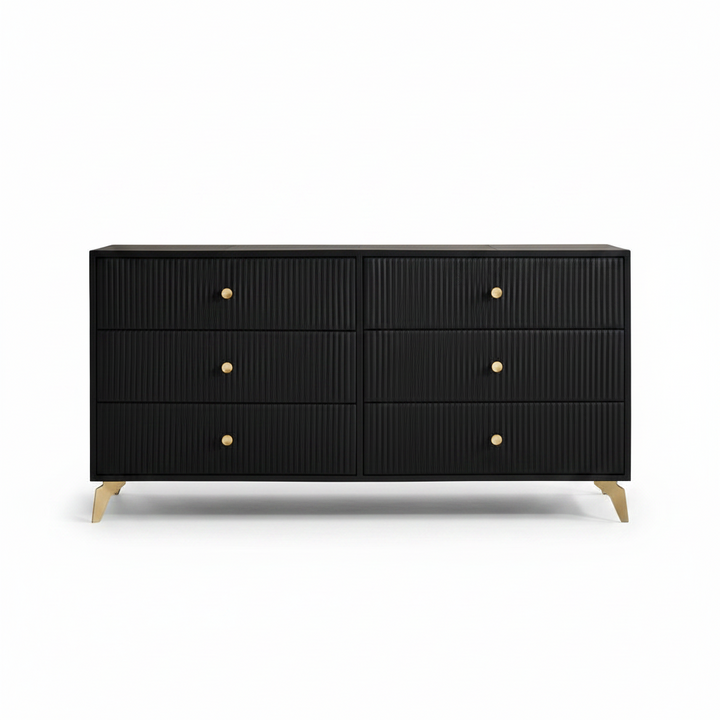 Stanford Six Drawer Dresser - Black