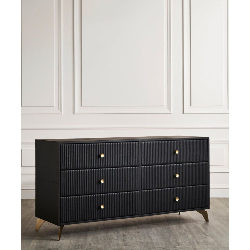 Dressers & Chests Stanford Six Drawer Dresser - Black