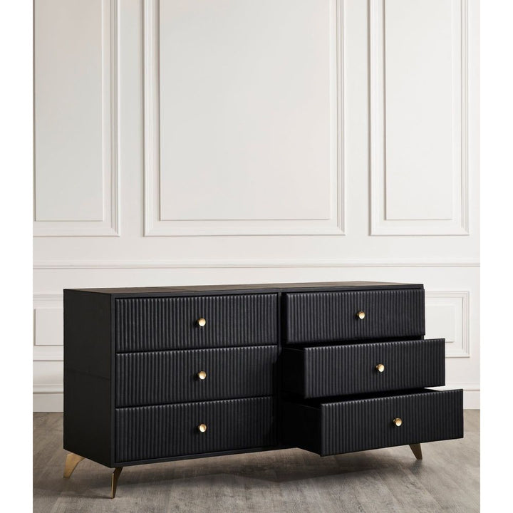 Stanford Six Drawer Dresser - Black