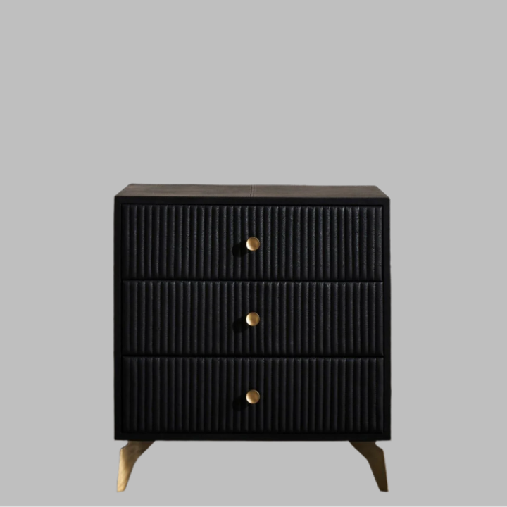 Side Tables Stanford Three Drawer Side Table - Black