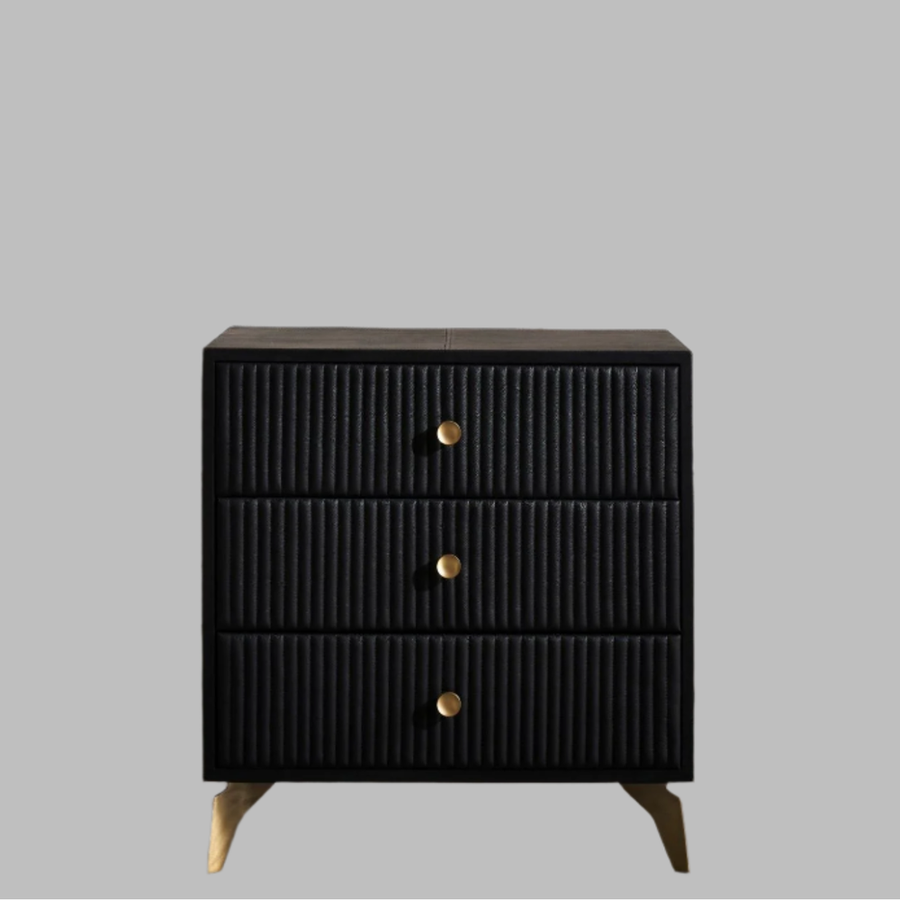 Side Tables Stanford Three Drawer Side Table - Black