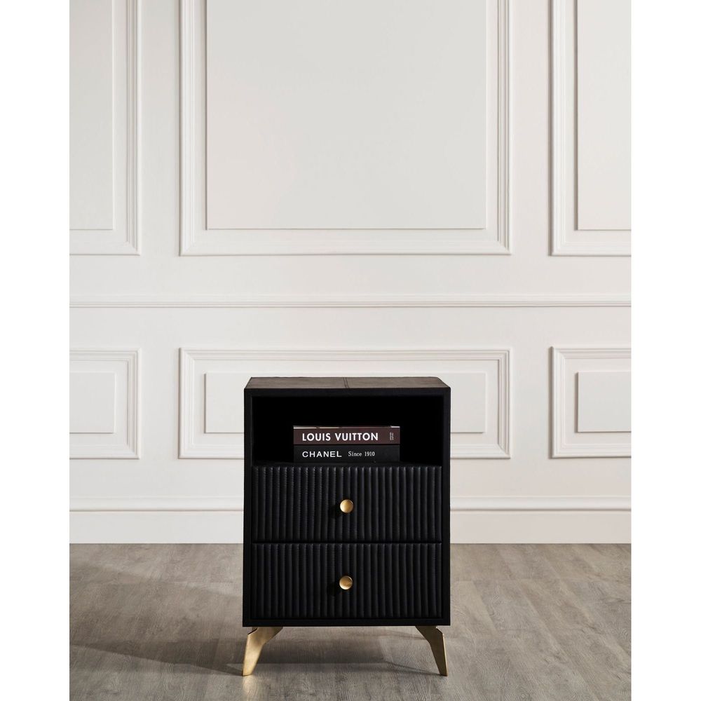Side Tables Stanford Two Drawer Side Table - Black