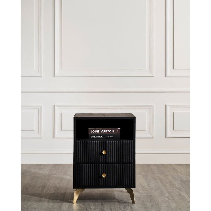 Side Tables Stanford Two Drawer Side Table - Black