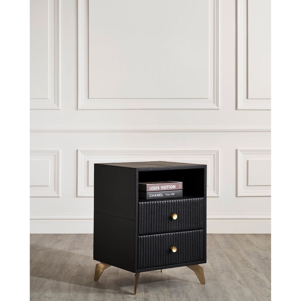 Side Tables Stanford Two Drawer Side Table - Black