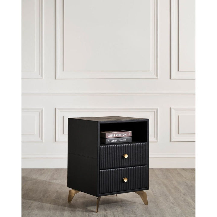 Side Tables Stanford Two Drawer Side Table - Black