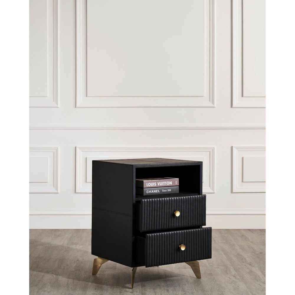 Side Tables Stanford Two Drawer Side Table - Black