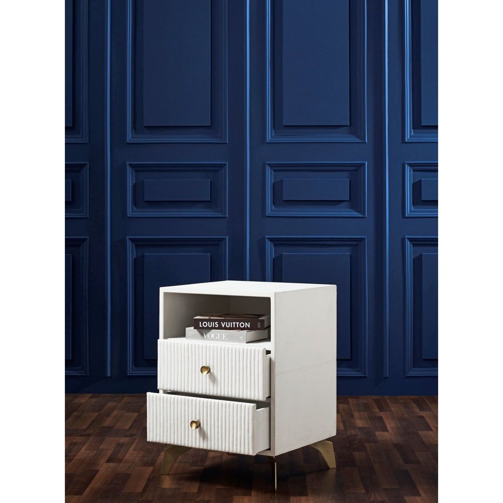 Nightstands Stanford Two Drawer Side Table - White
