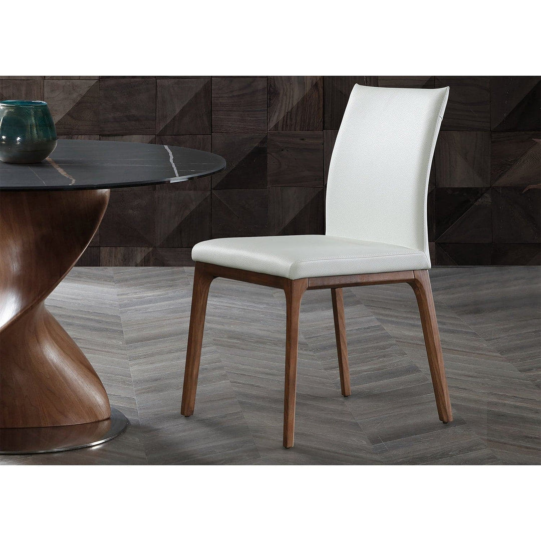 Stella Dining Chair-Whiteline Modern Living-WHITELINE-DC1454-WLT/WHT-Dining ChairsWalnut and White-9-France and Son