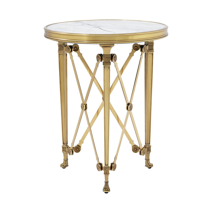 Spencer London Small Round Brass Side Table