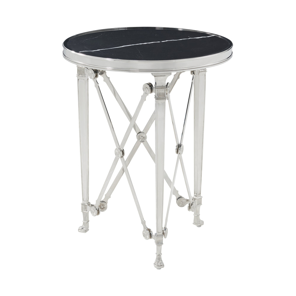 Spencer London Small Round Nickel Side Table