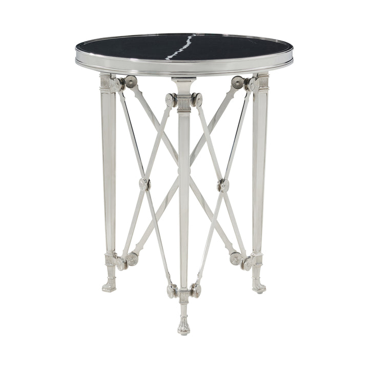 Spencer London Small Round Nickel Side Table