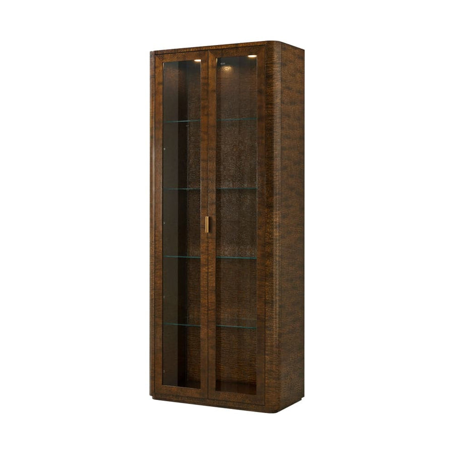 Kesden Curio Cabinet-Theodore Alexander-Bookcases & CabinetsPyramid Brown-1-France and Son