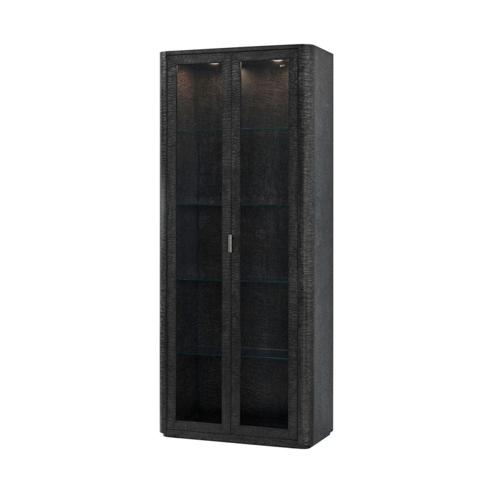 Kesden Curio Cabinet-Theodore Alexander-THEO-TA61160.C366-Bookcases & CabinetsSilent Black-2-France and Son