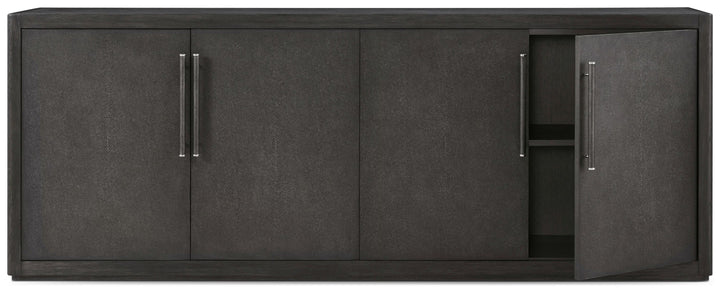 Additional view of Maxwell Sideboard in charcoal and dark gray, featuring matte finish and four hinged cabinet doors.