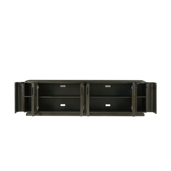 Repose Wooden Media Console-Theodore Alexander-THEO-TA62015.C325-Media Storage / TV Stands100"W-Charcoal Oak Finish-2-France and Son