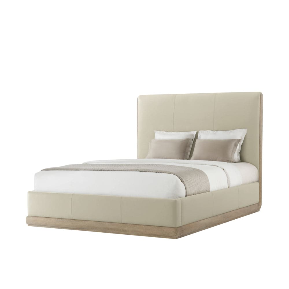 Repose Wooden US Bed-Theodore Alexander-THEO-TA82013.2BGR-BedsGrey Oak Finish-Upholstered-Queen-14-France and Son