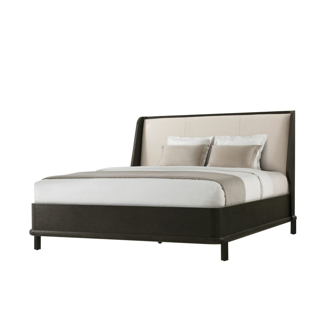 Repose Wooden US Bed-Theodore Alexander-THEO-TA84027.2BHH-BedsCharcoal Oak Finish-Upholstered Headboard-King-21-France and Son