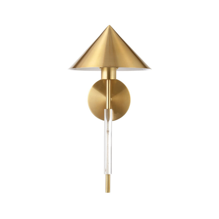 Talon - Sconce With Acrylic Pole And Triangular Metal Shade In Antique Brass