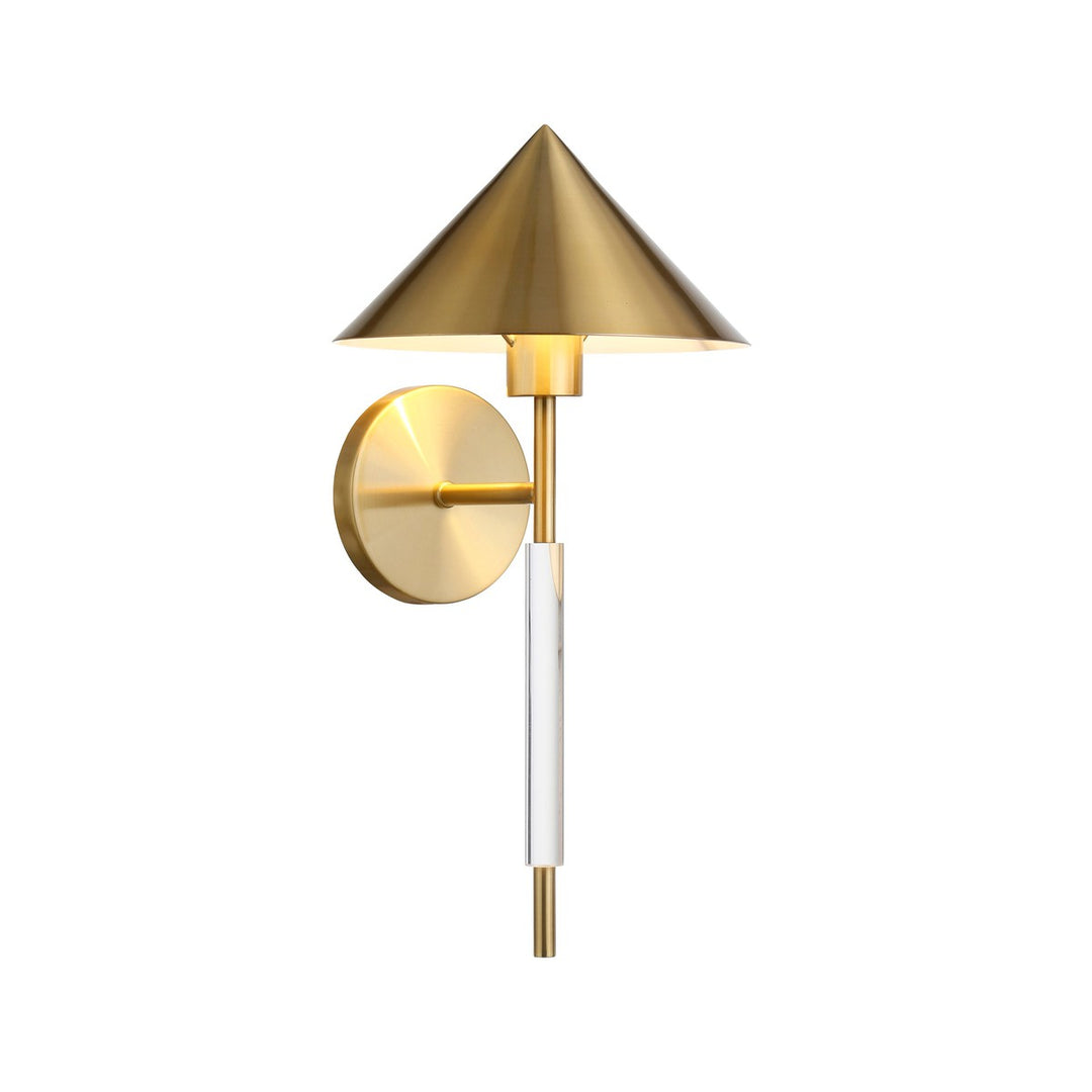 Talon - Sconce With Acrylic Pole And Triangular Metal Shade In Antique Brass