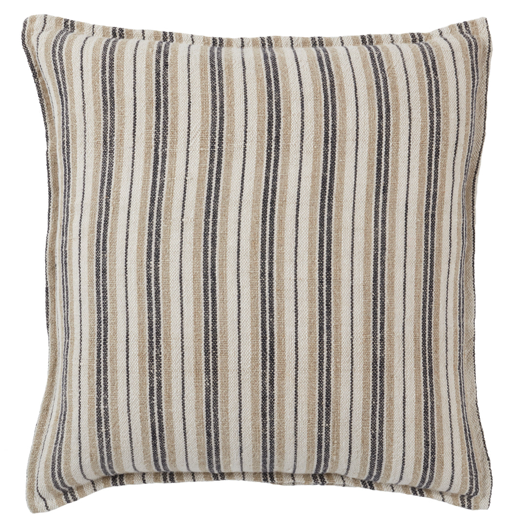 Jaipur Living Lucien Striped Dark Brown/ Cream Pillow Cover (20" Square)