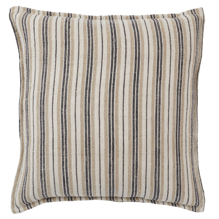 Jaipur Living Lucien Striped Dark Brown/ Cream Poly Fill Pillow (20" Square)