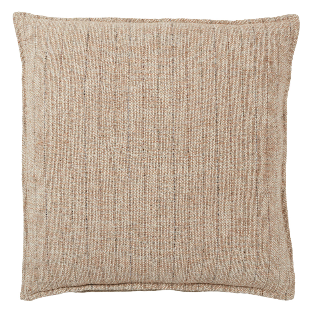 Jaipur Living Murdoch Striped Light Brown/ Cream Poly Fill Pillow (22" Square)